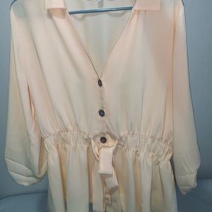 Yellow light long sleeve blouse